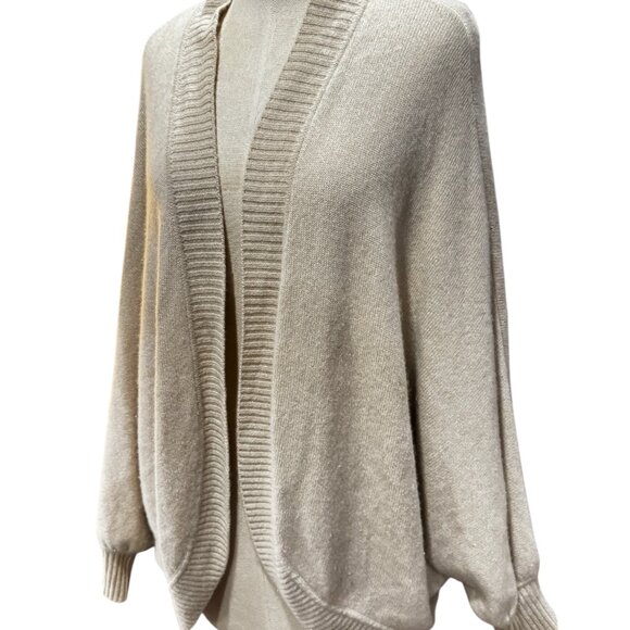 St. John Women’s Cream Wool-Blend Open Front Cardigan – Size XL - Picture 4 of 5